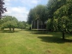 Trampoline in garden